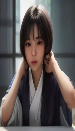 手机上播放视频画面，播放器控制栏与清晰度选择菜单，暖色调灯光映衬